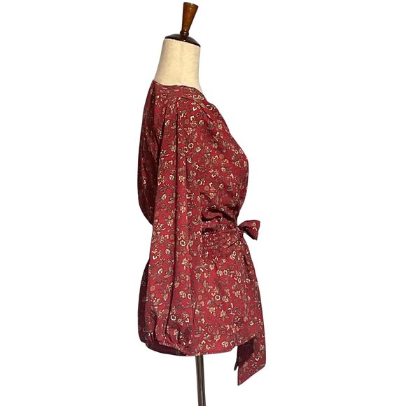 Max Studio Women's Tie Front Crepe Blouse - Picture 5 of 10